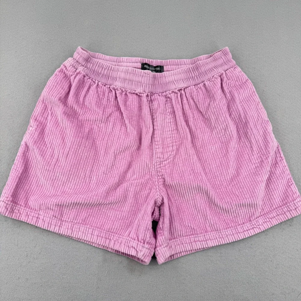 Urban Outfitters Mens Pink Corduroy Shorts Elastic Waist Size M Streetwear Skate